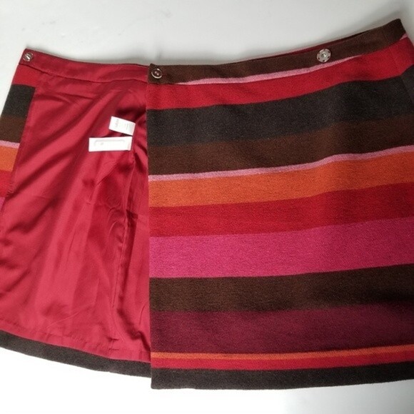 NWT Loft Striped A-Line Wrap Skirt - Picture 10 of 11